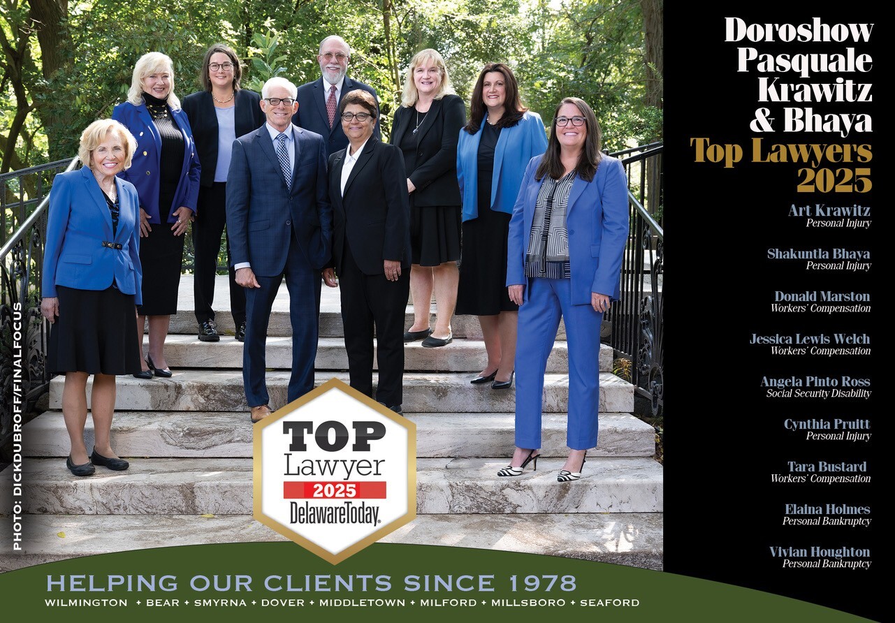 Doroshow, Pasquale, Krawitz, & Bhaya Law Attorneys Awarded Delaware Today’s 2025 Top Lawyers